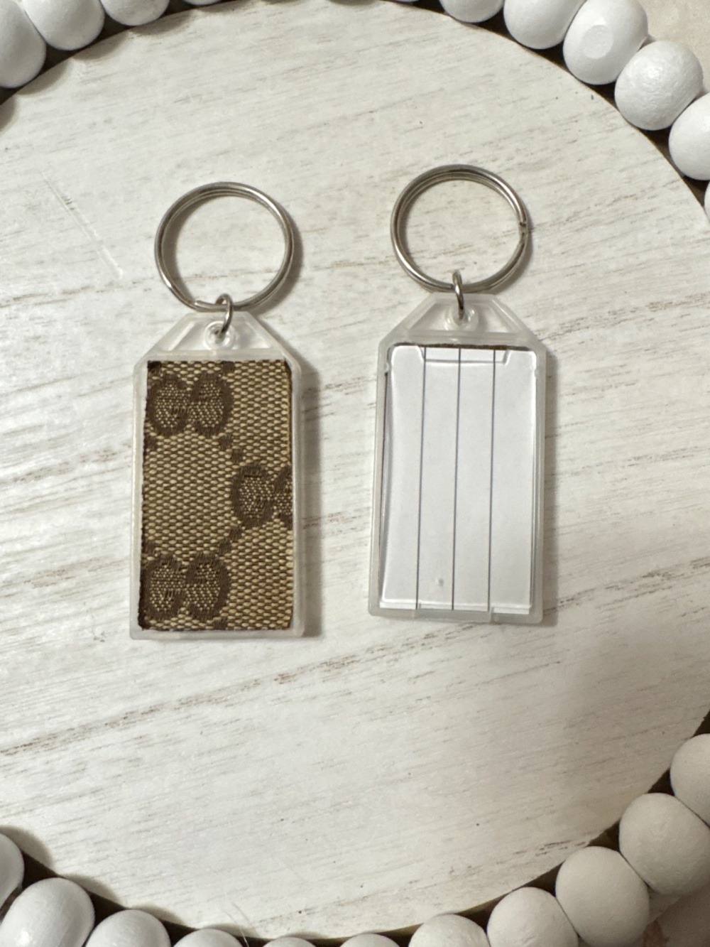 Authentic up-cycled Gucci  keychain/ luggage tag/nametag